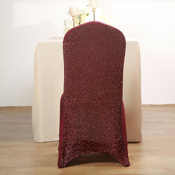 Add a Touch of Glamour with the Burgundy Spandex Chair Cover