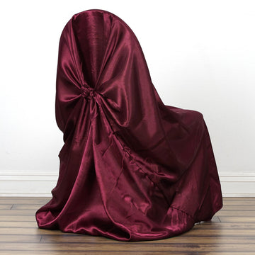 Transform Ordinary Chairs into Extraordinary Seating with Burgundy Universal Satin Chair Cover