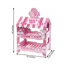 18 Inch White And Pink Candy Cart For Displaying Cupcakes