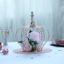 14 Inch Crystal Bead Royal Crown Metallic Blush & Rose Gold Cake Topper