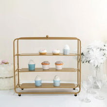 19 Inch Gold Metal Square Dessert Stand 3 Tier