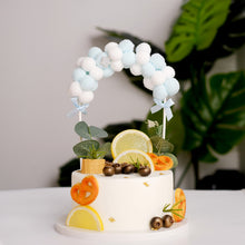 Cotton Ball Blue & White Mini Arch Shape 6 Inch x 11 Inch Cake Topper