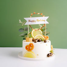Happy Birthday LED Light Up Wreath Banner Cake Topper