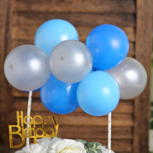 Light Blue Royal Blue and Silver Mini Cloud Cake Topper Balloon Garland 11 Pieces