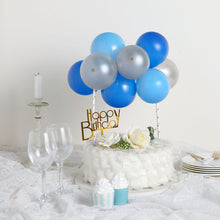 11 Pieces Mini Balloon Light Blue Royal Blue and Silver Mini Cloud Cake Topper Garland