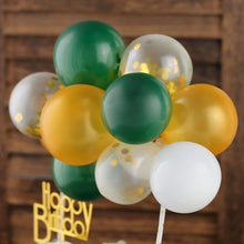 Confetti Clear Gold Hunter Green and White Mini Cloud Cake Topper Balloon Garland 11 Pieces