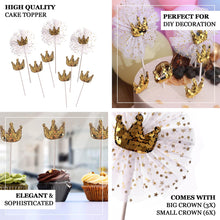 Gold Crown & Tutu Cupcake For Princess Party Cake Toppers