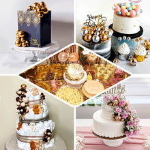 Gold Pearl Cake Toppers Ball Decor 12 Faux Pieces