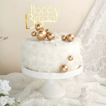 Create Stunning DIY Decor with Gold Faux Pearl Balls Cake Topper Picks