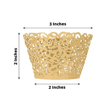 Gold Cupcake Trays 25 Pack Lace Design