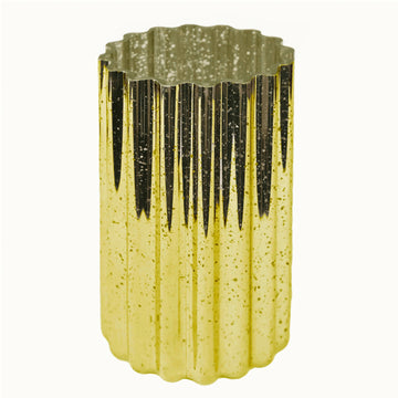 Create Unforgettable Moments with the Gold Mercury Glass Hurricane Candle Holder