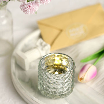 Stylish and Functional Silver Mercury Glass Candle Holders