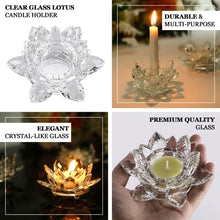 Lotus Flower 4.5 Inch Crystal Glass Votive Candle Stand