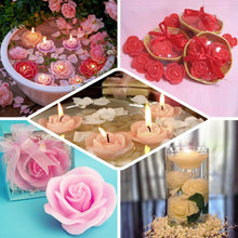4 Pack Floating Rose Flower Rose Gold Candles Vase Filler 2.5 Inch