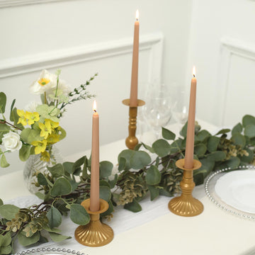 Elegant Beige Wax Taper Candles for Stunning Event Decor