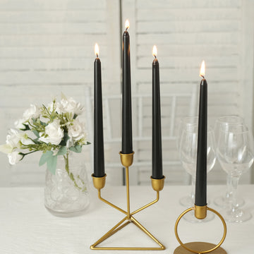 Black Premium Wax Taper Candles for Elegant and Serene Ambiance
