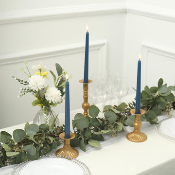 Navy Blue Premium Wax Taper Candles - Add Elegance and Serenity to Your Events