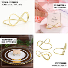 Gold Metal Infinity Table Number Holders 10 Pack 3 Inch