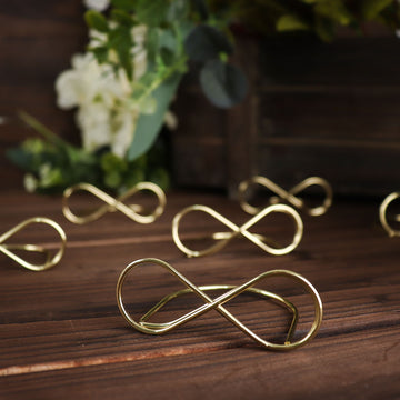 Elevate Your Event with the Infinity Ring Design Gold Metal Card Holder