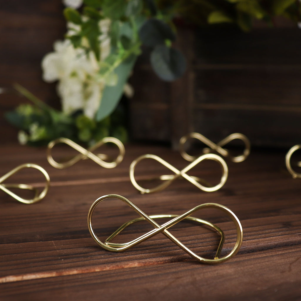 10 Pack, Gold Metal 1 Double Heart Card Holder Stands, Table Number Stands,  Wedding Table Place Card Menu Clips in 2023