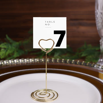 Stunning Gold Table Number Stands for a Glamorous Touch