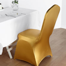 Shiny Glittering Premium Fitted Metallic Gold Spandex Banquet Chair Cover