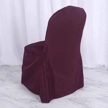 Make Your Event Unforgettable with the Burgundy Polyester Banquet Chair Cover