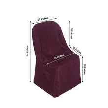 Folding polyester & satin chair cover in burgundy color