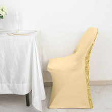 Fitted Rosette Chair Cover In Champagne