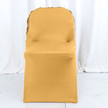 Fitted Folding Chair Cover In Gold Rosette Design