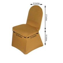 Banquet Spandex Fitted Chair Cover in 4-way Stretch Spandex, Gold Color, Chair Shape
