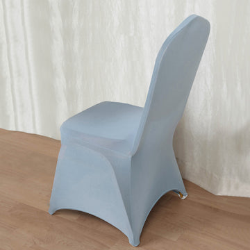 Elevate Your Event with the Dusty Blue Spandex Stretch Fitted Banquet Chair Cover