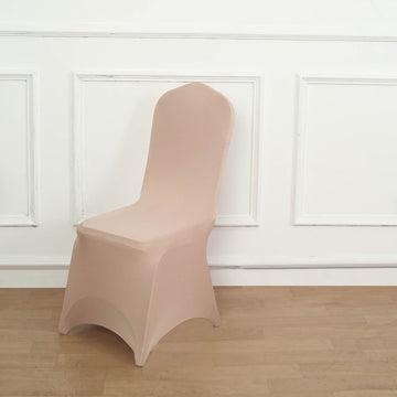 Elevate Your Event with the Nude Spandex Stretch Fitted Banquet Chair Cover