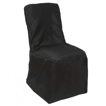 Create Unforgettable Moments with the Black Polyester Square Top Banquet Chair Cover