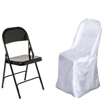Glossy Reusable Elegant Folding Satin White Chair Covers