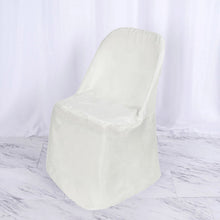 Glossy Reusable Elegant Folding Satin  Ivory Chair Covers