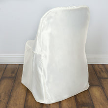 Ivory Glossy Reusable Elegant Folding Satin  Chair Covers