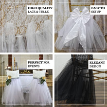 Chiavari chair slip covers made of high quality lace and tulle in ivory color