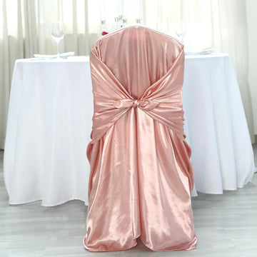 Long-lasting Elegance with the Dusty Rose Universal Satin Chair Cover