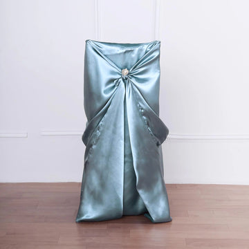 Create Memorable Experiences with the Dusty Blue Universal Satin Chair Cover