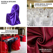Satin Universal Chair Cover In Navy Blue