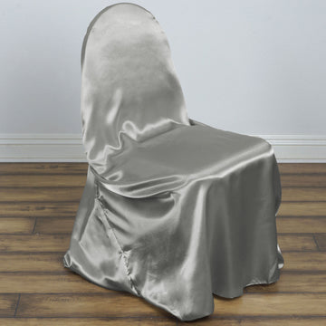 Create Unforgettable Moments with the Silver Universal Satin Chair Cover