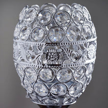 14 Inch Goblet Acrylic Crystal Silver Metal Votive Candle Holder Set