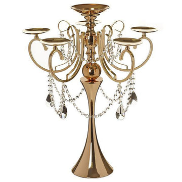 Create an Unforgettable Ambiance with the Gold Metal 5 Arm Candelabra Votive Candle Holder