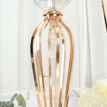 Create a Luxurious Ambiance with the Gold Metal Crystal Ball Candle Holder Stands
