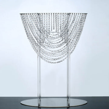 Elegant Clear Acrylic Crystal Chandelier Wedding Bouquet Pillar Centerpiece