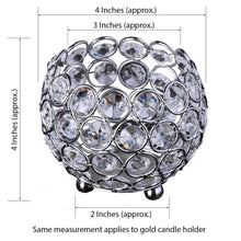 4 Inch Round Gold Metal Votive Tealight Candle Holder With Crystal Beads