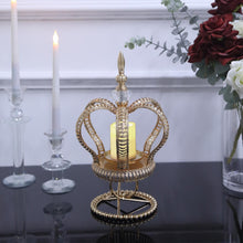 Gold Crown Style Candle Holder With 13 Inch Diameter And Spiral Pillar Shape