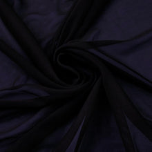 54inch x 10yards | Black Solid Sheer Chiffon Fabric Bolt, DIY Voile Drapery Fabric