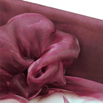 Burgundy Solid Sheer Chiffon Fabric Bolt for Elegant Event Decor